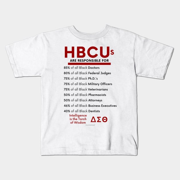 HBCUs are responsible for… (Divine 9 Delta Sigma Theta) Kids T-Shirt by BlackMenStuff